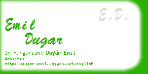 emil dugar business card